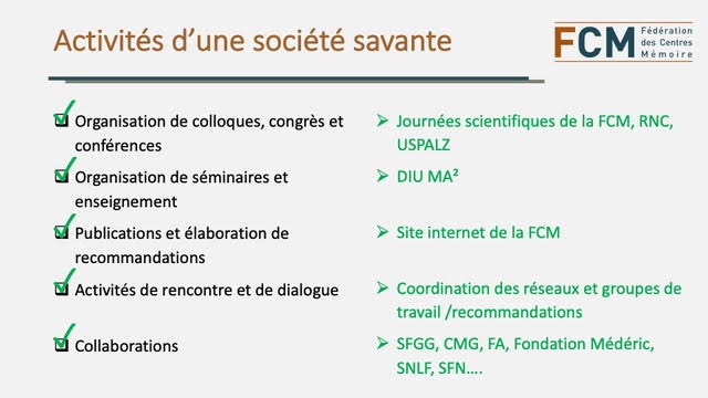 Activités d'une société savante